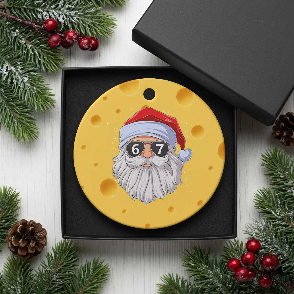Six Seven 67 Christmas Meme Ceramic Ornament Funny Brainrot Santa Claus Gen Alpha Slang TS10 1pc Yellow Cheese Print Your Wear