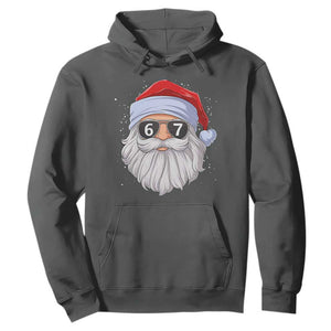 Six Seven 67 Christmas Meme Hoodie Funny Brainrot Santa Claus Gen Alpha Slang TS10 Dark Heather Print Your Wear