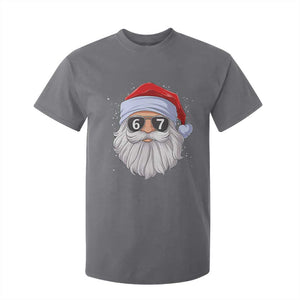 Six Seven 67 Christmas Meme T Shirt For Kid Funny Brainrot Santa Claus Gen Alpha Slang TS10 Charcoal Print Your Wear