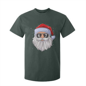 Six Seven 67 Christmas Meme T Shirt For Kid Funny Brainrot Santa Claus Gen Alpha Slang TS10 Dark Forest Green Print Your Wear