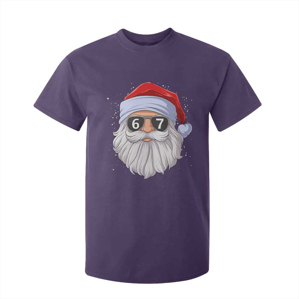 Six Seven 67 Christmas Meme T Shirt For Kid Funny Brainrot Santa Claus Gen Alpha Slang TS10 Purple Print Your Wear