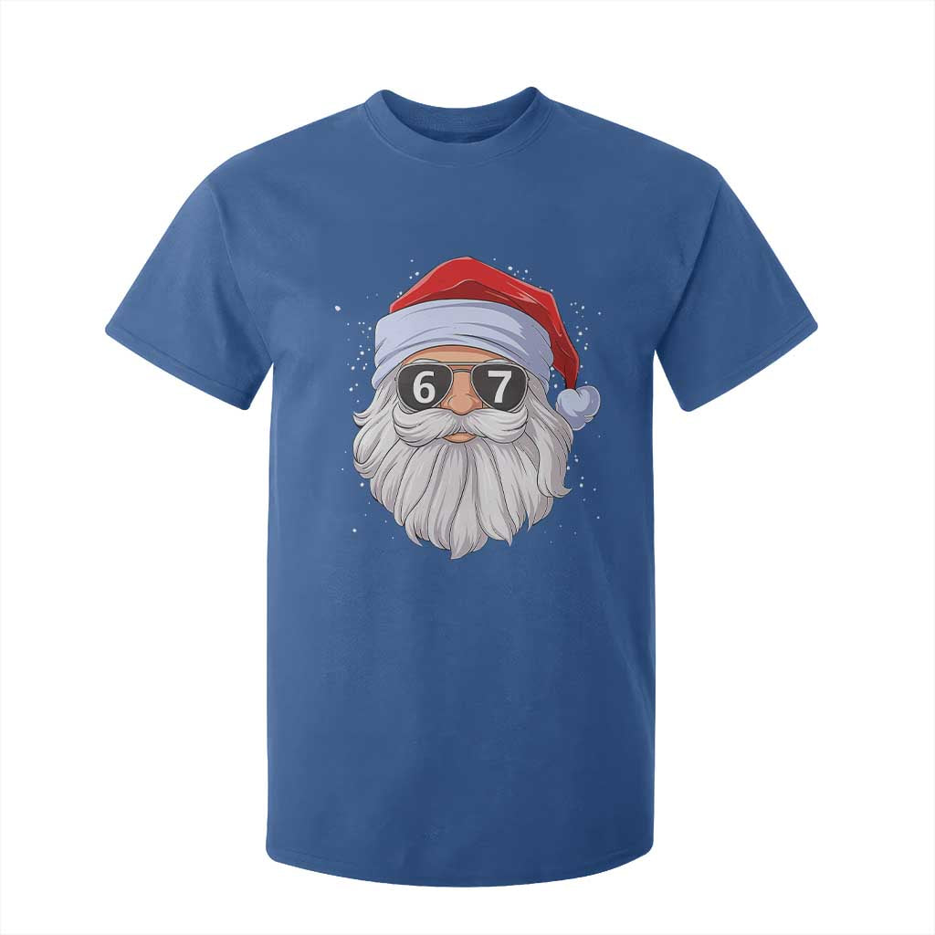 Six Seven 67 Christmas Meme T Shirt For Kid Funny Brainrot Santa Claus Gen Alpha Slang TS10 Royal Blue Print Your Wear