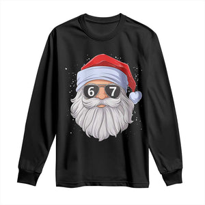 Six Seven 67 Christmas Meme Long Sleeve Shirt Funny Brainrot Santa Claus Gen Alpha Slang TS10 Black Print Your Wear