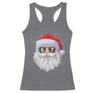 Six Seven 67 Christmas Meme Racerback Tank Top Funny Brainrot Santa Claus Gen Alpha Slang TS10 Charcoal Print Your Wear