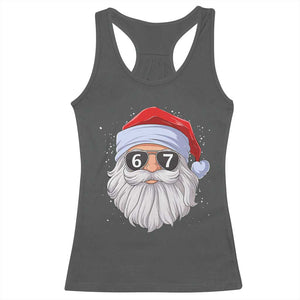 Six Seven 67 Christmas Meme Racerback Tank Top Funny Brainrot Santa Claus Gen Alpha Slang TS10 Dark Heather Print Your Wear