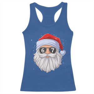 Six Seven 67 Christmas Meme Racerback Tank Top Funny Brainrot Santa Claus Gen Alpha Slang TS10 Royal Blue Print Your Wear