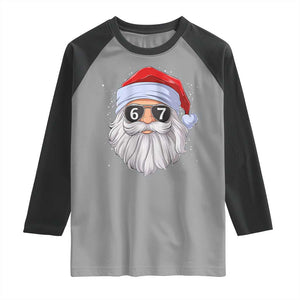 Six Seven 67 Christmas Meme Raglan Shirt Funny Brainrot Santa Claus Gen Alpha Slang TS10 Sport Gray Black Print Your Wear