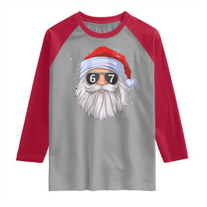 Six Seven 67 Christmas Meme Raglan Shirt Funny Brainrot Santa Claus Gen Alpha Slang TS10 Sport Gray Red Print Your Wear