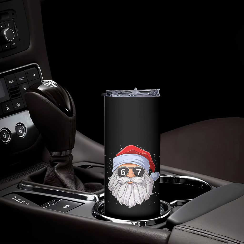 Six Seven 67 Christmas Meme Skinny Tumbler Funny Brainrot Santa Claus Gen Alpha Slang TS10 Print Your Wear