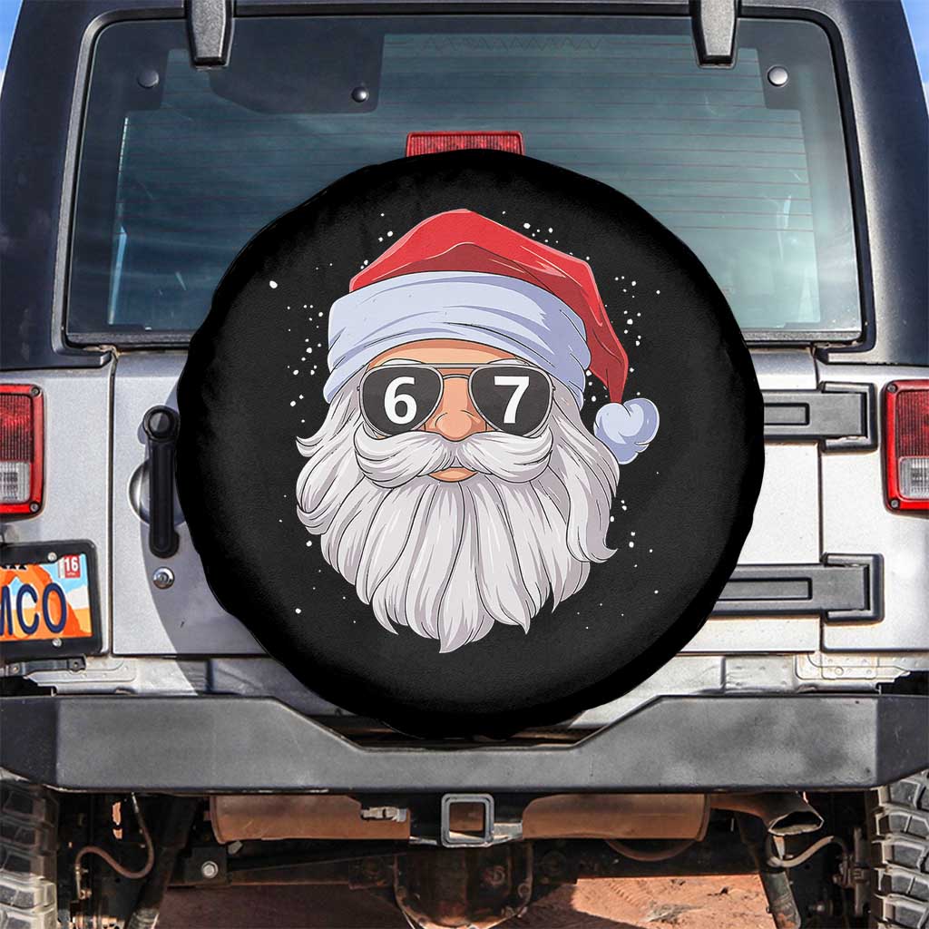 Six Seven 67 Christmas Meme Spare Tire Cover Funny Brainrot Santa Claus Gen Alpha Slang TS10 No hole Black Print Your Wear