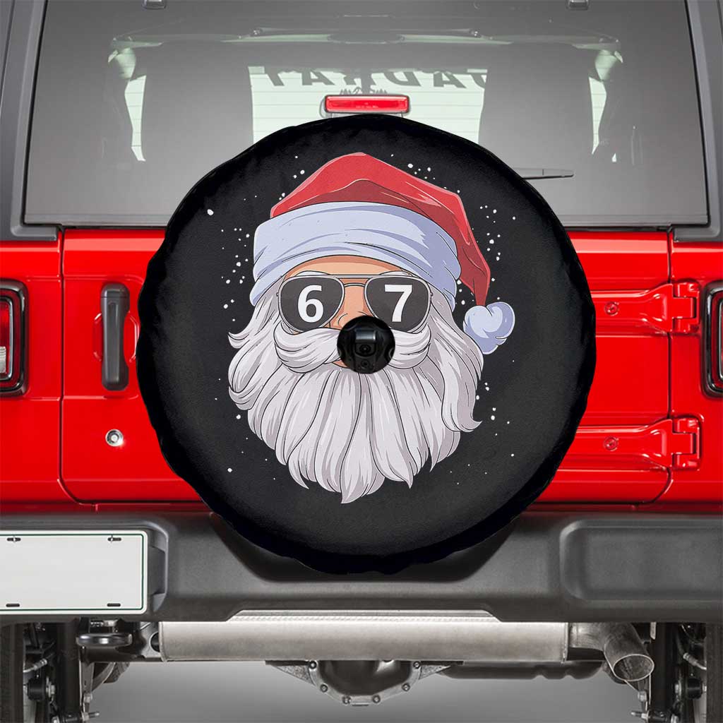 Six Seven 67 Christmas Meme Spare Tire Cover Funny Brainrot Santa Claus Gen Alpha Slang TS10 Black Print Your Wear