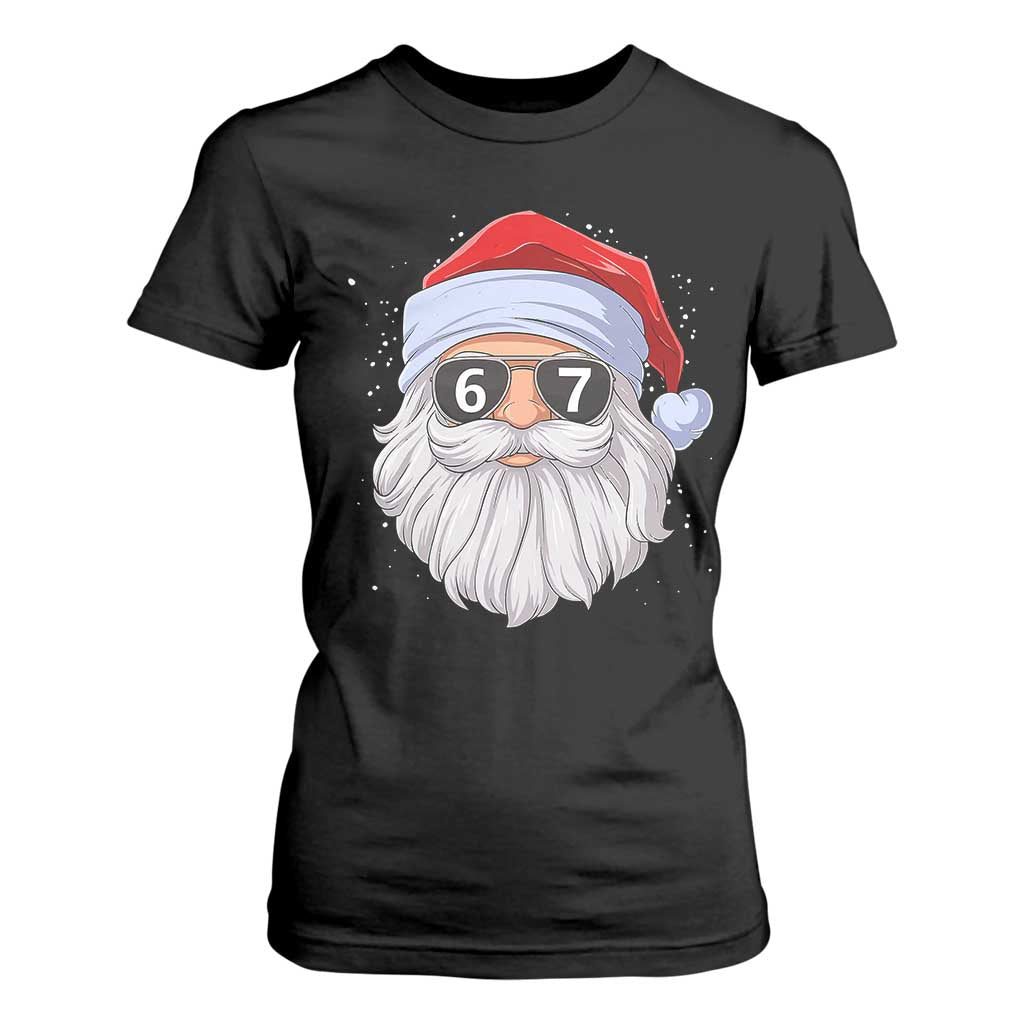 Six Seven 67 Christmas Meme T Shirt For Women Funny Brainrot Santa Claus Gen Alpha Slang TS10 Black Print Your Wear