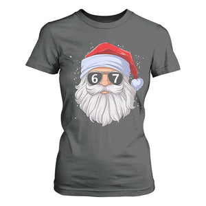 Six Seven 67 Christmas Meme T Shirt For Women Funny Brainrot Santa Claus Gen Alpha Slang TS10 Dark Heather Print Your Wear