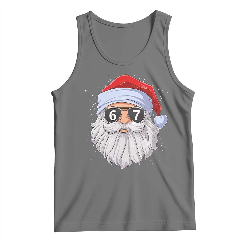 Six Seven 67 Christmas Meme Tank Top Funny Brainrot Santa Claus Gen Alpha Slang TS10 Black Heather Print Your Wear
