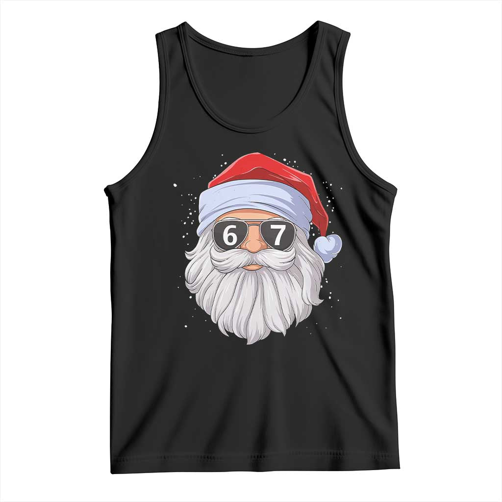 Six Seven 67 Christmas Meme Tank Top Funny Brainrot Santa Claus Gen Alpha Slang TS10 Black Print Your Wear
