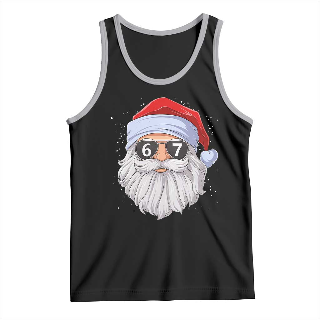 Six Seven 67 Christmas Meme Tank Top Funny Brainrot Santa Claus Gen Alpha Slang TS10 Black Athletic Heather Print Your Wear