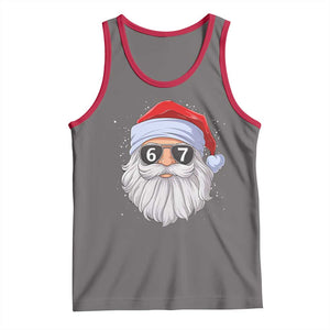 Six Seven 67 Christmas Meme Tank Top Funny Brainrot Santa Claus Gen Alpha Slang TS10 Deep Heather Red Print Your Wear