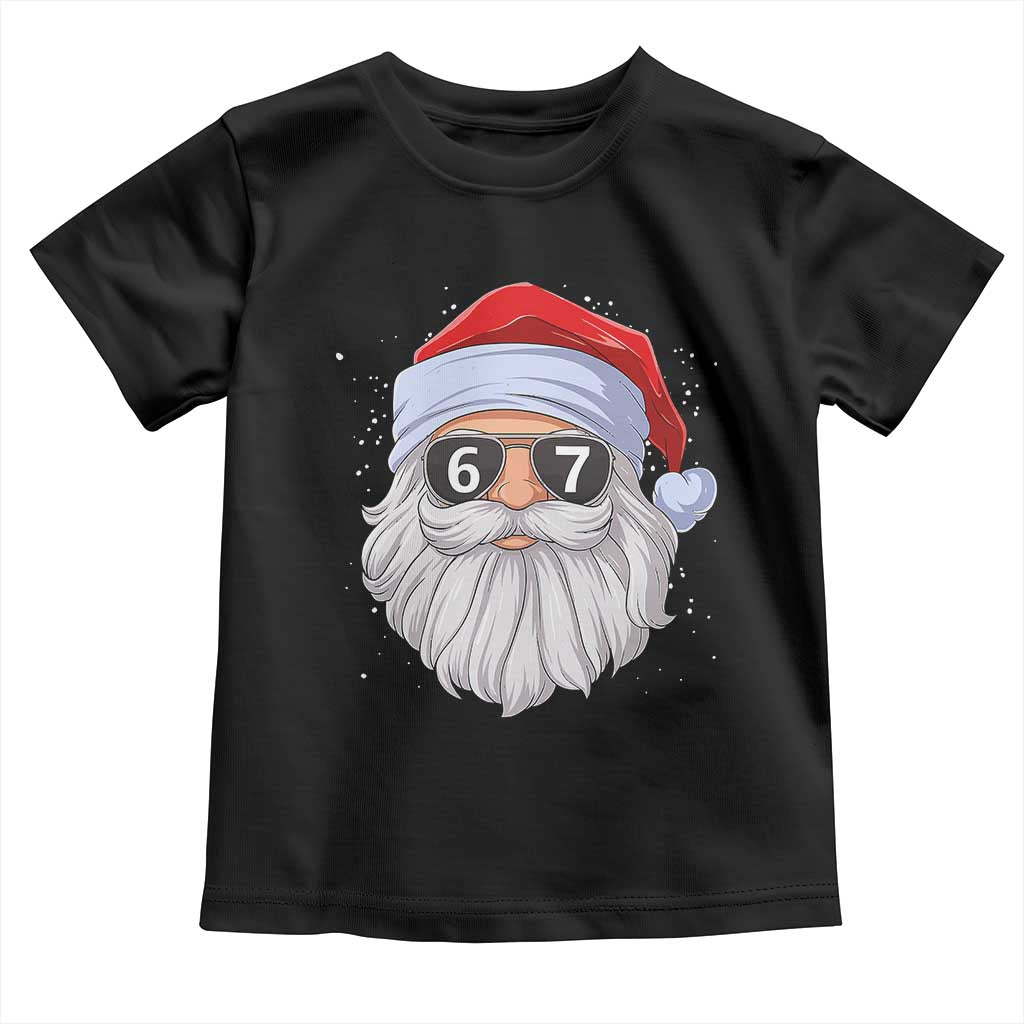 Six Seven 67 Christmas Meme Toddler T Shirt Funny Brainrot Santa Claus Gen Alpha Slang TS10 Black Print Your Wear
