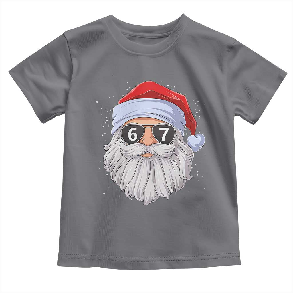 Six Seven 67 Christmas Meme Toddler T Shirt Funny Brainrot Santa Claus Gen Alpha Slang TS10 Charcoal Print Your Wear