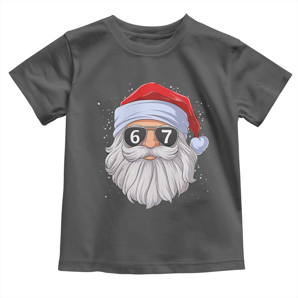 Six Seven 67 Christmas Meme Toddler T Shirt Funny Brainrot Santa Claus Gen Alpha Slang TS10 Dark Heather Print Your Wear