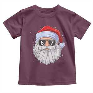 Six Seven 67 Christmas Meme Toddler T Shirt Funny Brainrot Santa Claus Gen Alpha Slang TS10 Maroon Print Your Wear