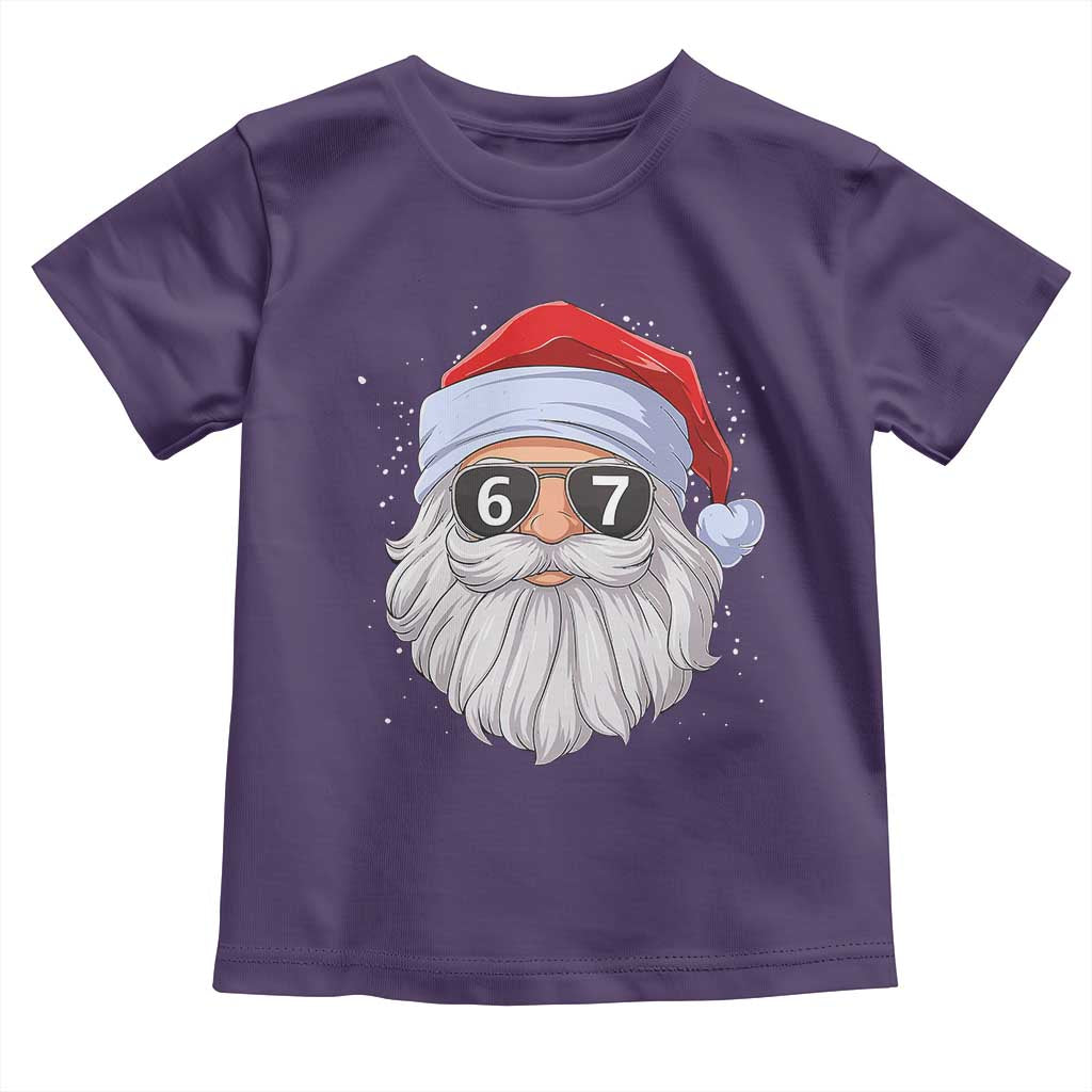 Six Seven 67 Christmas Meme Toddler T Shirt Funny Brainrot Santa Claus Gen Alpha Slang TS10 Purple Print Your Wear