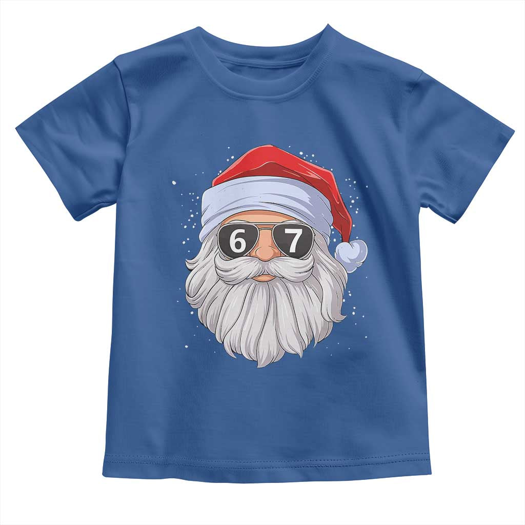 Six Seven 67 Christmas Meme Toddler T Shirt Funny Brainrot Santa Claus Gen Alpha Slang TS10 Royal Blue Print Your Wear