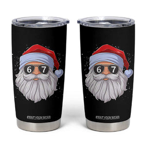 Six Seven 67 Christmas Meme Tumbler Cup Funny Brainrot Santa Claus Gen Alpha Slang TS10 Black Print Your Wear