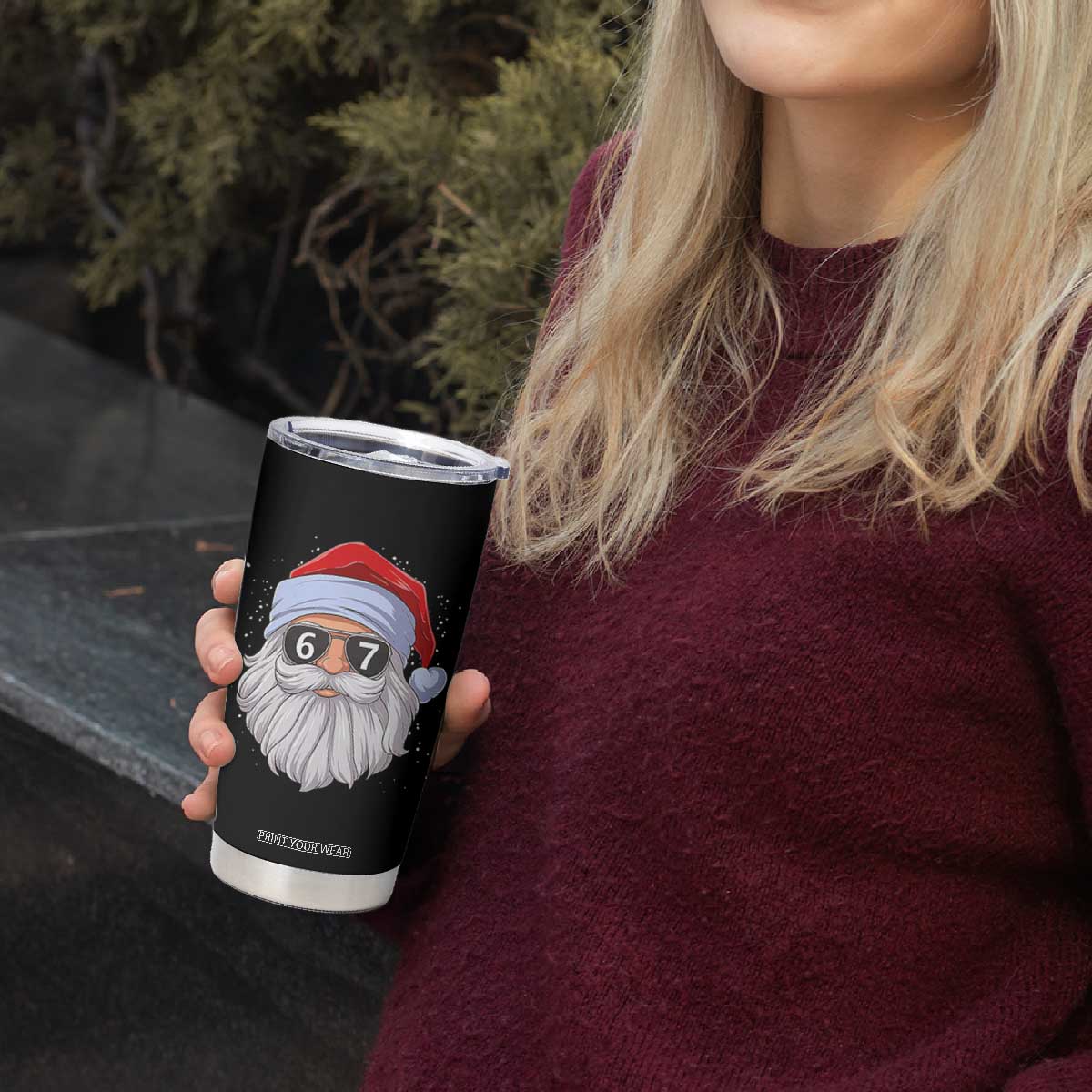 Six Seven 67 Christmas Meme Tumbler Cup Funny Brainrot Santa Claus Gen Alpha Slang TS10 Print Your Wear
