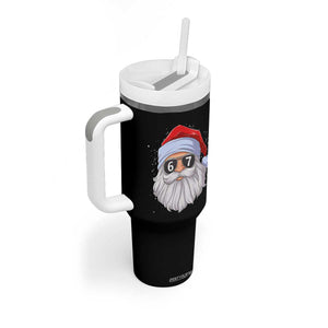 Six Seven 67 Christmas Meme Tumbler With Handle Funny Brainrot Santa Claus Gen Alpha Slang TS10 Print Your Wear