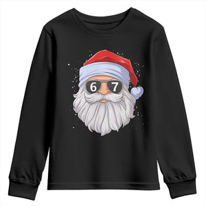Six Seven 67 Christmas Meme Youth Sweatshirt Funny Brainrot Santa Claus Gen Alpha Slang TS10 Black Print Your Wear