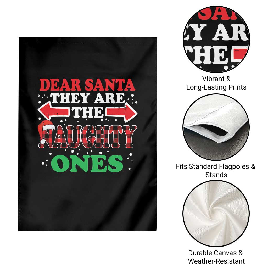 Dear Santa They Naughty Ones Garden Flag Christmas Red Plaid Pajamas PJ Xmas Gifts TS10 Print Your Wear
