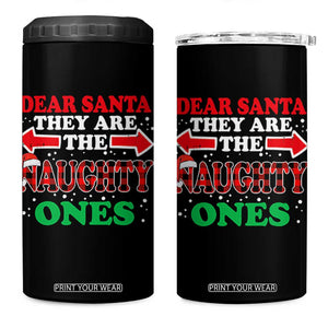 Dear Santa They Naughty Ones 4 in 1 Can Cooler Tumbler Christmas Red Plaid Pajamas PJ Xmas Gifts TS10 One Size: 16 oz Black Print Your Wear