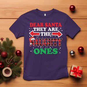 Dear Santa They Naughty Ones T Shirt Christmas Red Plaid Pajamas PJ Xmas Gifts TS10 Purple Print Your Wear