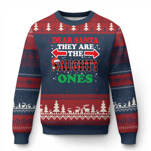 Dear Santa They Naughty Ones Ugly Christmas Sweater Christmas Red Plaid Pajamas PJ Xmas Gifts TS10 Navy Red Print Your Wear