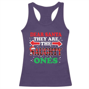Dear Santa They Naughty Ones Racerback Tank Top Christmas Red Plaid Pajamas PJ Xmas Gifts TS10 Purple Print Your Wear