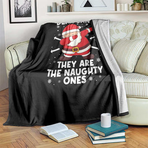 Dear Santa They Naughty Ones Throw Blanket Dabbing Santa Christmas Pajamas PJ Xmas Gifts TS10 Print Your Wear