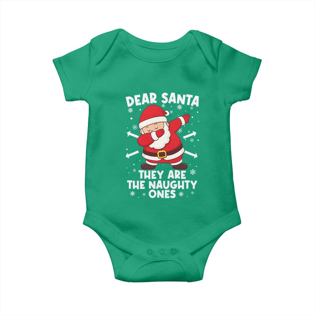 Dear Santa They Naughty Ones Baby Onesie Dabbing Santa Christmas Pajamas PJ Xmas Gifts TS10 Irish Green Print Your Wear