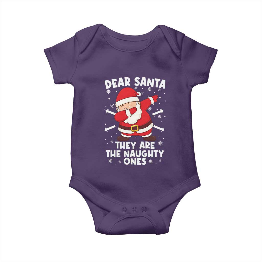 Dear Santa They Naughty Ones Baby Onesie Dabbing Santa Christmas Pajamas PJ Xmas Gifts TS10 Purple Print Your Wear