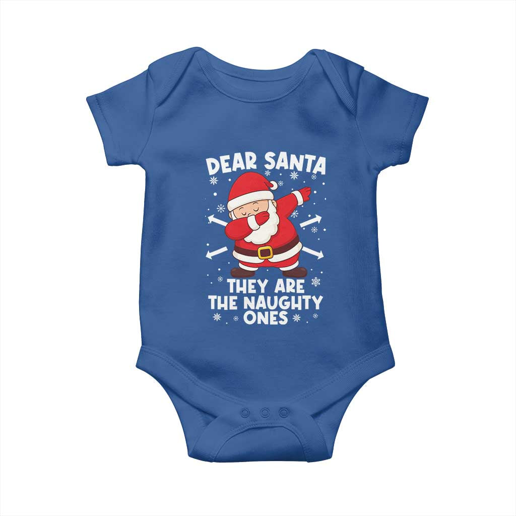 Dear Santa They Naughty Ones Baby Onesie Dabbing Santa Christmas Pajamas PJ Xmas Gifts TS10 Royal Blue Print Your Wear