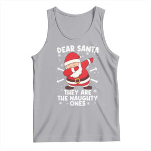 Dear Santa They Naughty Ones Tank Top Dabbing Santa Christmas Pajamas PJ Xmas Gifts TS10 Athletic Heather Print Your Wear