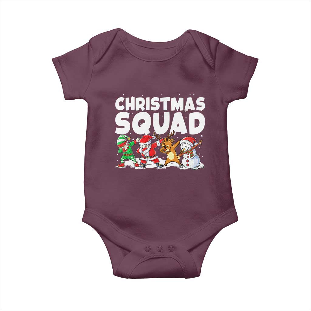 Christmas Squad Baby Onesie Santa Dabbing Elf Family Matching Pajamas TS10 Maroon Print Your Wear