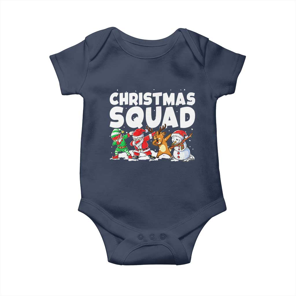 Christmas Squad Baby Onesie Santa Dabbing Elf Family Matching Pajamas TS10 Navy Print Your Wear