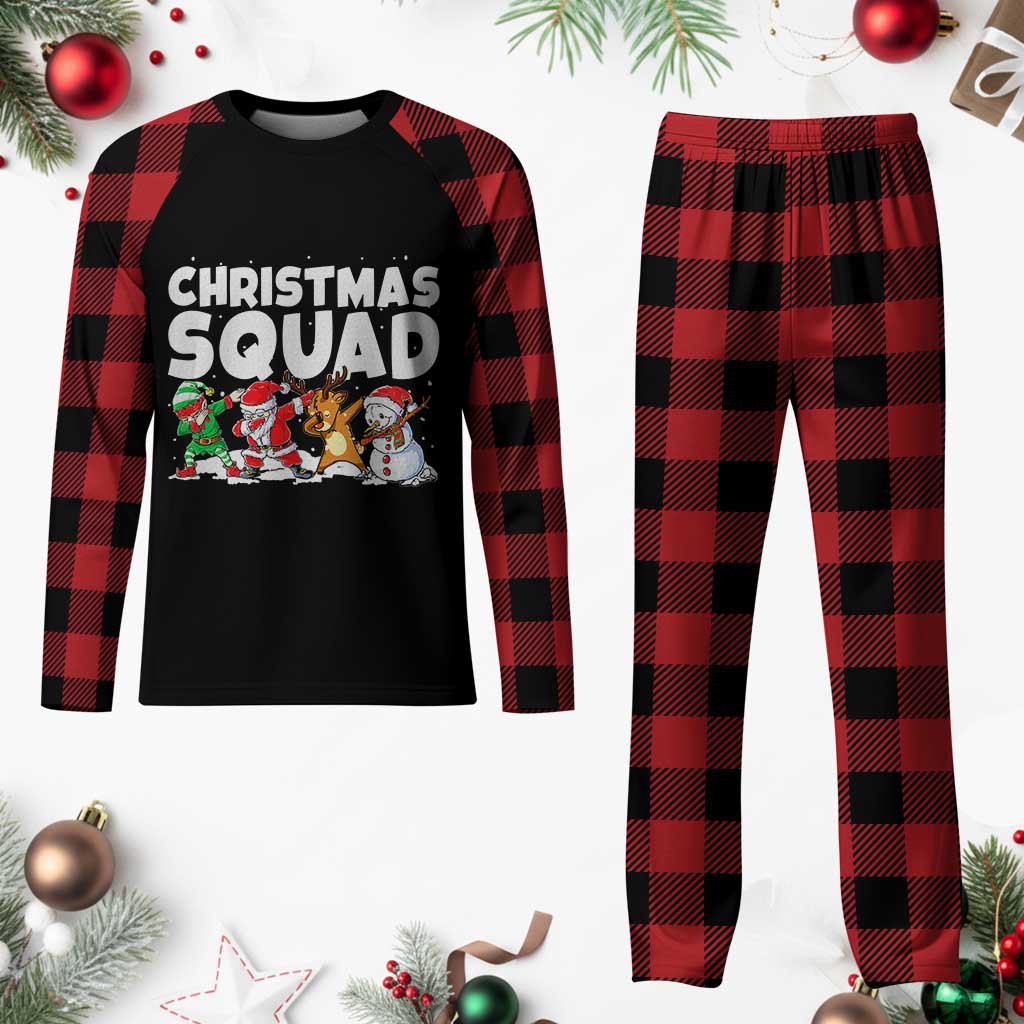 Christmas Squad Plaid Pajama Set Santa Dabbing Elf Family Matching Pajamas TS10 Buffalo Plaid Print Your Wear