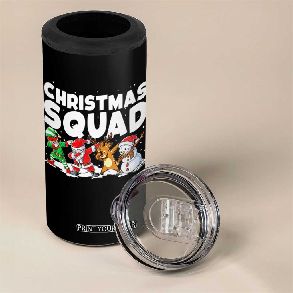Christmas Squad 4 in 1 Can Cooler Tumbler Santa Dabbing Elf Family Matching Pajamas TS10 Print Your Wear