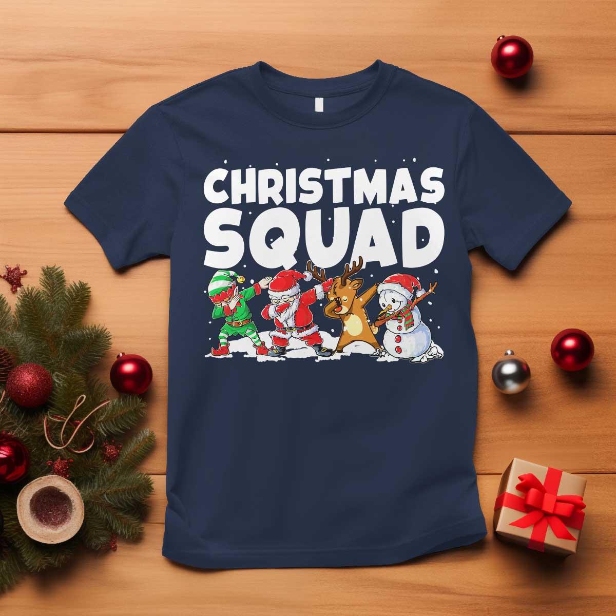 Christmas Squad T Shirt Santa Dabbing Elf Family Matching Pajamas TS10 Navy Print Your Wear