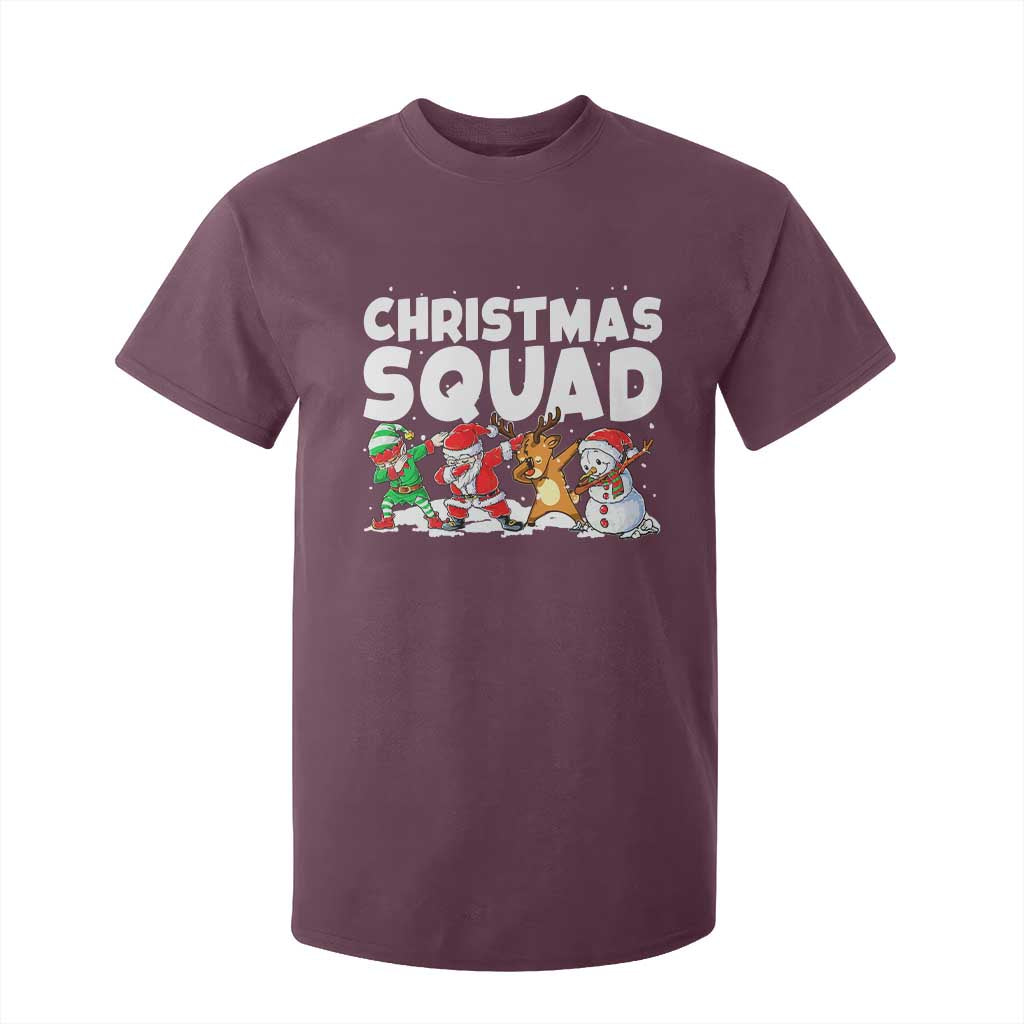Christmas Squad T Shirt For Kid Santa Dabbing Elf Family Matching Pajamas TS10 Maroon Print Your Wear
