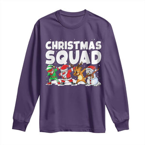 Christmas Squad Long Sleeve Shirt Santa Dabbing Elf Family Matching Pajamas TS10 Purple Print Your Wear