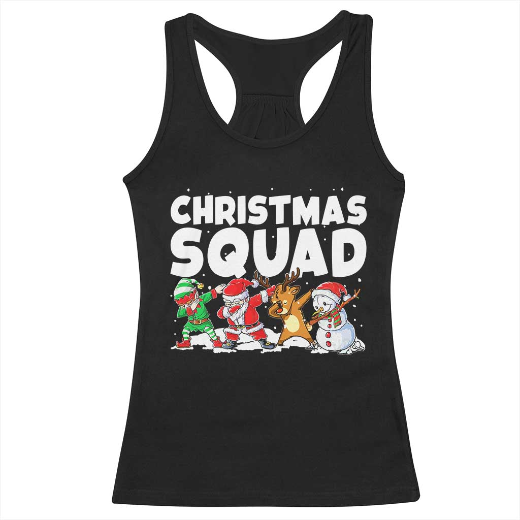 Christmas Squad Racerback Tank Top Santa Dabbing Elf Family Matching Pajamas TS10 Black Print Your Wear