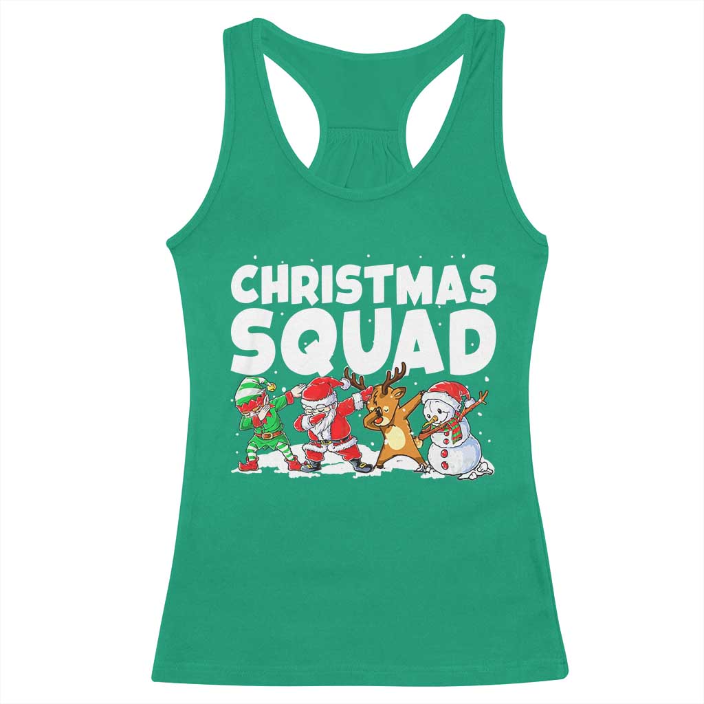 Christmas Squad Racerback Tank Top Santa Dabbing Elf Family Matching Pajamas TS10 Irish Green Print Your Wear